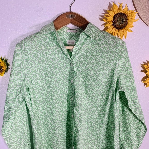 Chico’s Tribal Aztec Button No-iron Blouse Size 0 Or Small Women’s - Picture 6 of 16